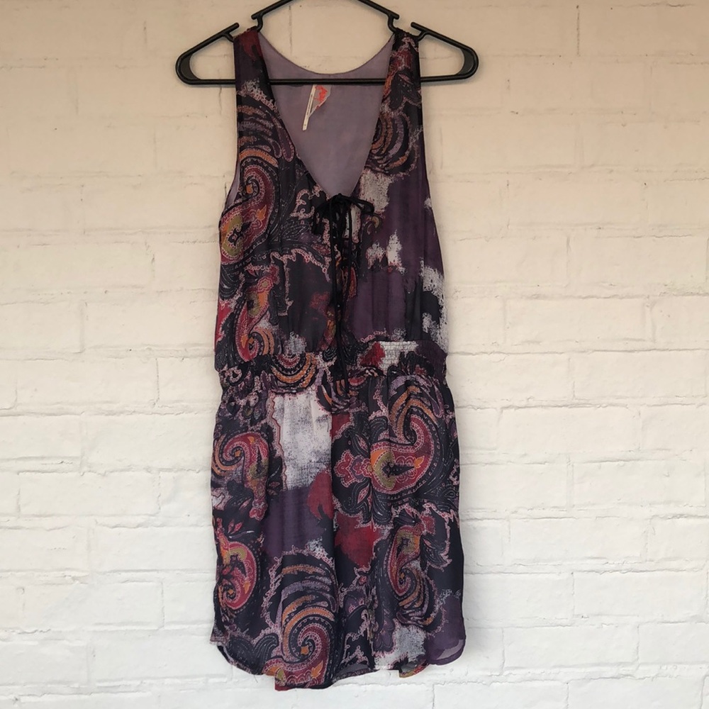 Free People purple paisley tank dress, size S